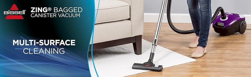 Bissell Zing Lightweight, Bagged Canister Vacuum, Purple, 2154A