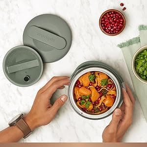 Crock-Pot Portable Electric Lunch Box 20-Ounce Food Warmer Moonshine Green | Ideal for Travel On-the-Go | Keeps Food Spill-Free Warm & Tasty | Dishwasher-Safe