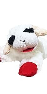 Multipet Lamb Chop Dog Plush Toy - Squeaky Toy for All Dogs - Extra Soft Plush - Stuffed Animal Dog Toy for Cuddling & Playing - Cute Pet Toy (6", Cream)