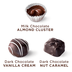 Russell Stover Caramel and Nuts in Milk and Dark Chocolate, Mother's Day Chocolate Gift Box, 9.4 Ounce