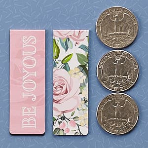 Christian Art Gifts Set of 6 Beloved Scripture Favorites with Abstract Scenic Bookmark Rectangular Folded Magnetic Pastel Design Inspirational Magnetic Bible Verse Bookmark, Size Small 2.3" x 0.8"