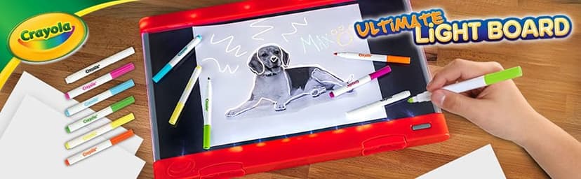 Crayola Ultimate Light Board - White, Kids Drawing Tablet, Holiday & Christmas Gifts, LED Drawing Board, Sketching Art Projector, Toys for Boys & Girls, 6+