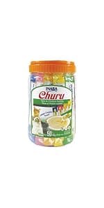 INABA Churu Cat Treats, Grain-Free, Lickable, Squeezable Creamy Purée Cat Treat/Topper with Vitamin E & Taurine, 0.5 Ounces Each Tube, 20 Tubes, Seafood Variety Box