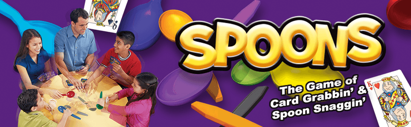 Spoons in a Case, Card Games for Kids - Spoons Game, Fun Family Games for Kids and Adults, Game Night, Travel Games, 3-6 Players, Ages 7+