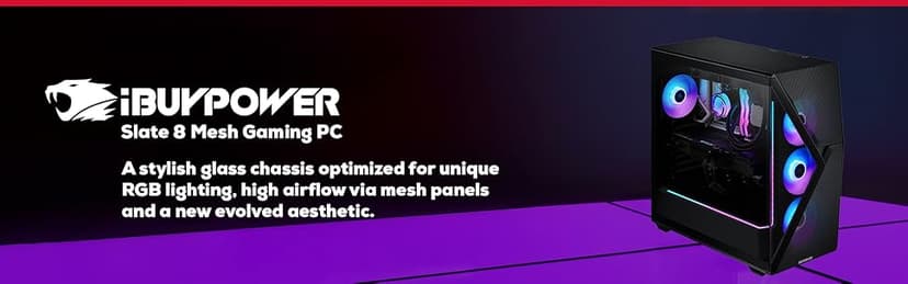 iBUYPOWER Slate MESH Gaming PC Desktop Computer Intel Core i7 14700F CPU, NVIDIA GeForce RTX 5070 12GB GPU, 32GB DDR5 RGB 5200MHz RAM, 1TB NVMe SSD, Windows 11 Home, Keyboard and Mouse - SMI7N5701