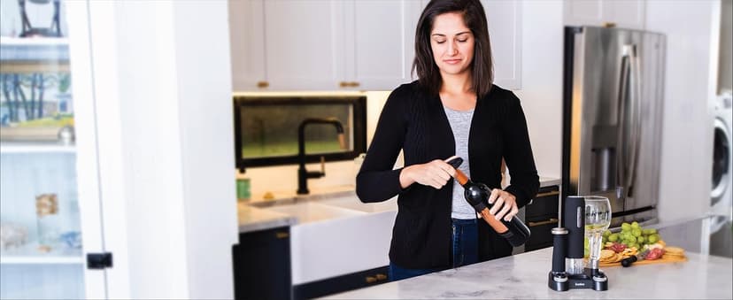 Ivation Wine Gift Set – Includes Electric Opener, Aerator, Vacuum Preserver, 2 Stoppers, Foil Cutter & Charging Base