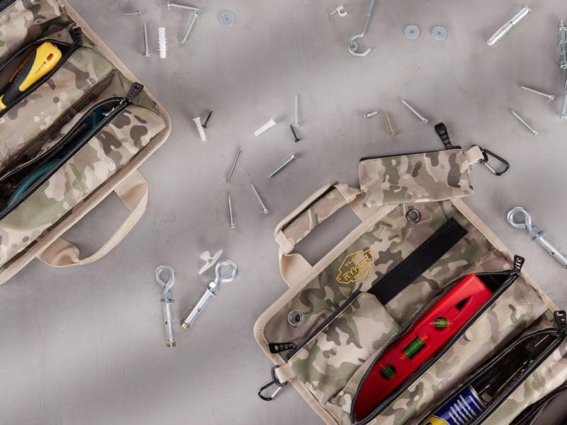 The Ryker Roll Up Tool Bag Organizer Gifts for Dad. Heavy Duty Motorcycle Tool Roll Bag Organizer. Portable Rollup Toolbag w/Detachable Pouches - Tools Bags Mens gifts for him - Mechanic & Electrician