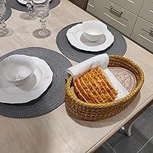 Bread Warmer Basket with Stone - Bread Baskets for Serving Tortilla, Sourdough Maker, House Warming Gifts New Home, Terracotta, Bakers Gift for Kitchen, Women, Men, Birthday, Hostess Farmhouse