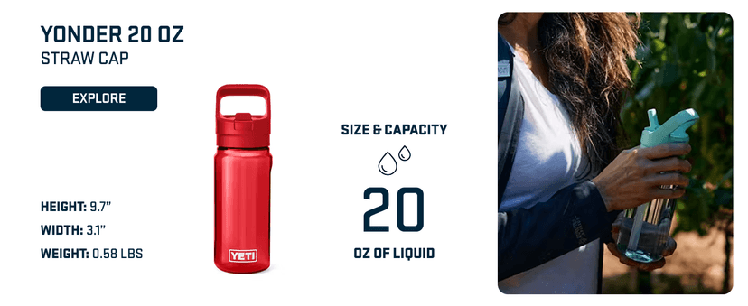 YETI Rambler 18 oz Bottle, Vacuum Insulated, Stainless Steel with Straw Cap, Black Forest Green