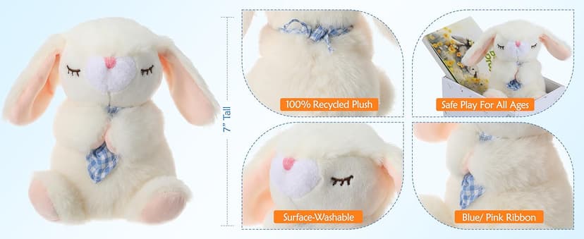 Baptism Gifts for Girls and Newborn Baby, Christening Gifts Set, 7" Praying Bunny Plush Toy and Bedtime Blessing Book in Keepsake Gift Box, Ideal Easter Gifts for Kids