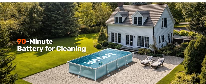 Cordless Robotic Pool Cleaner, 90 Min Runtime Pool Vacuum, Self-Parking, 7.5 lbs Lightweight, Ideal for Above Ground Pools up to 860 sq.ft