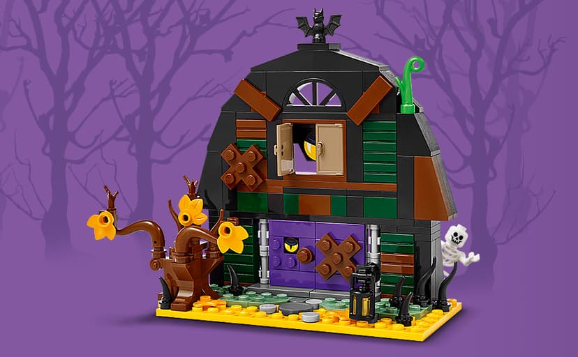LEGO Halloween Barn Building Toy - Room Decor & Pretend Play Set for Boys & Girls, Ages 9+ - Halloween Toys & Crafts for Kids - Gift Idea - W/Scary Skeleton Minifigure - 40721