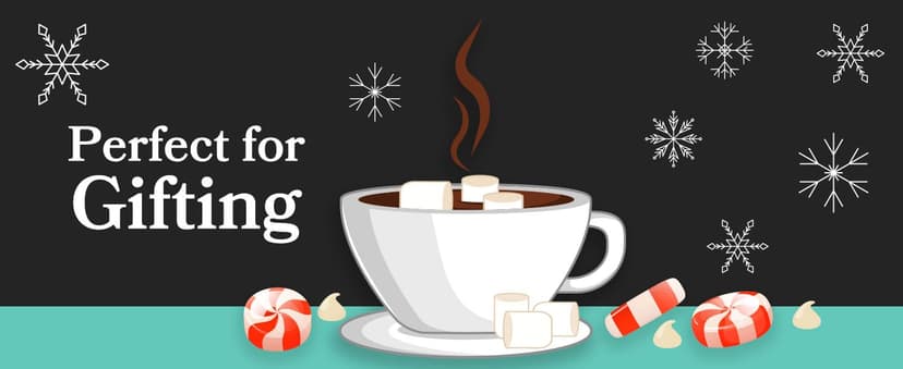 Hot Cocoa Bar Kit by Happy Packs, Includes Hot Cocoa Mix, Mini Marshmallows, Crushed Peppermint Candy, Chocolate Chips, White Chocolate Chips & Christmas Sprinkles, Premium Hot Chocolate Gift Sets