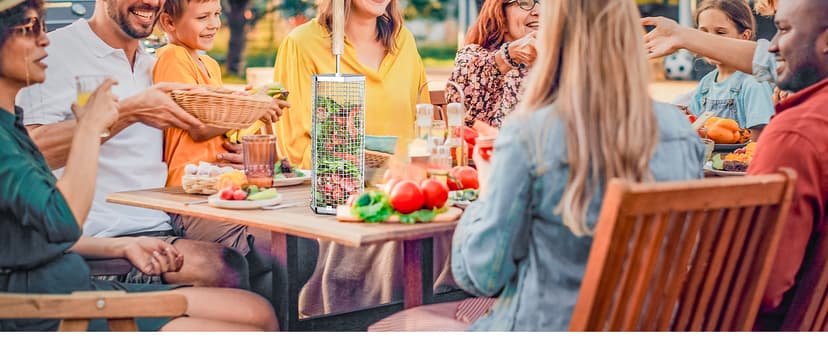 Rolling Grill Basket, Removable Wooden Handle, 304 Stainless Steel, Nesting Grilling Tools, Smoker BBQ Accessories for Vegetable, Outdoor Cooking Camping, Birthday Gifts for Men Dad Husband