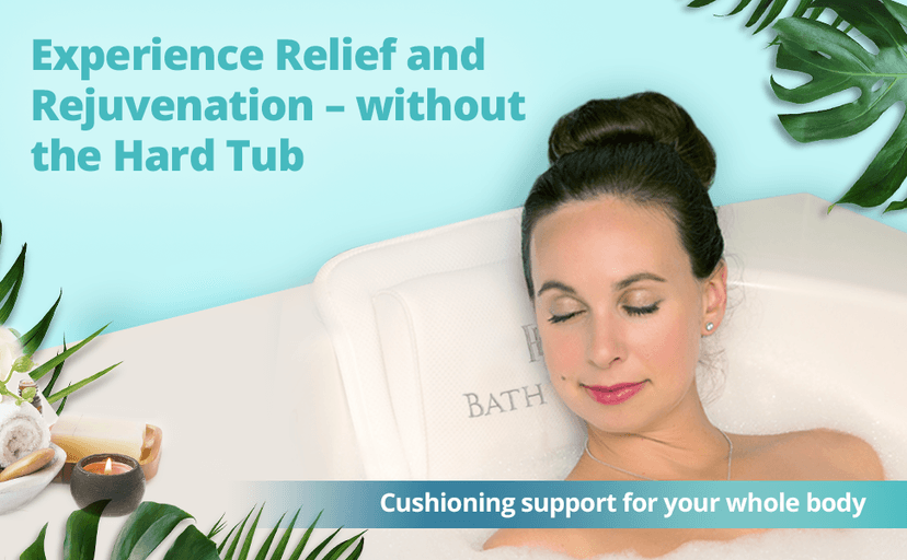 Bath Haven Bath Pillow for Bathtub - Full Body Mat & Cushion Headrest for Women and Men, Luxury Pillows for Neck and Back in Shower Tub or Jacuzzi - Powerful Suction Cups - Spa Accessories (Classic)