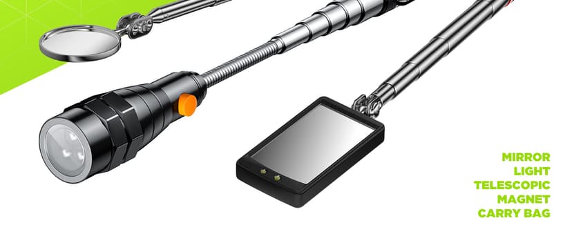 Telescoping Magnetic Pickup Tool Set, Inspection Mirror Telescoping, LED Flashlight, Cool Gadgets for Men, Gifts for Dad, Husband, Kids, Boyfriend, Magnet Stick
