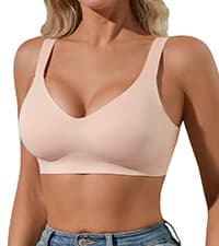 Wireless Seamless Jelly Bra for Women with Support - No Underwire Full Coverage Push Up Bras for Women