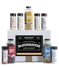 Urban Accents MOVIE NIGHT Popcorn Kernels and Popcorn Seasoning Variety Pack (set of 8) - 3 Non-GMO Popcorn Kernel Packs and 5 Gourmet Popcorn Snack Seasoning