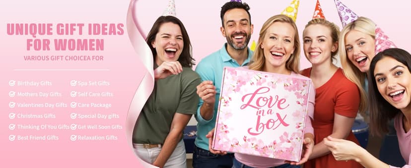 Birthday Gifts for Women, Gift Basket for Mom Wife Sister Her Friends, Luxury Self Care Spa Set with Blanket, Thank You Get Well Soon Holiday Gifts Box for Mother Valentine Day (Red)