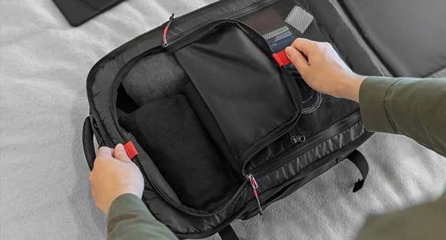 tomtoc Travel Backpack 40L, TSA Friendly Flight Approved Carry-on Luggage Hand Water-resistant Lightweight Business Rucksack, Durable Large Weekender Bag Daypack Fits 17.3 Inch Laptop, PFAS Free