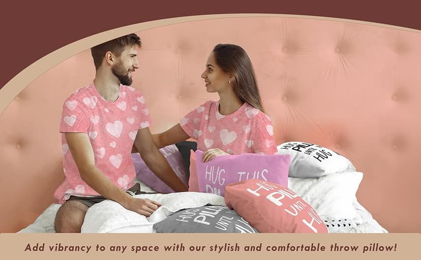 Sufamb Hug This Pillow Until You Can Hug Me Throw Pillow Covers, 18 x 18 Pillow Case, for Boyfriend Girlfriend Birthday Gifts, Long Distance Relationships Gifts (Black)(18x18in)