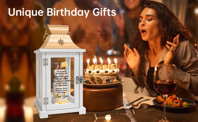 Homazing Sister Gifts Lantern - Unique Sister Gift Ideas for Mothers Day, Christmas, Thanksgiving