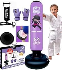 5-in-1 Inflatable Punching Bag for Kids – 63" Karate Toy Set with Boxing Gloves, Durable Fast Rebound, Active Play Birthday for Boys & Girls Ages 4-12