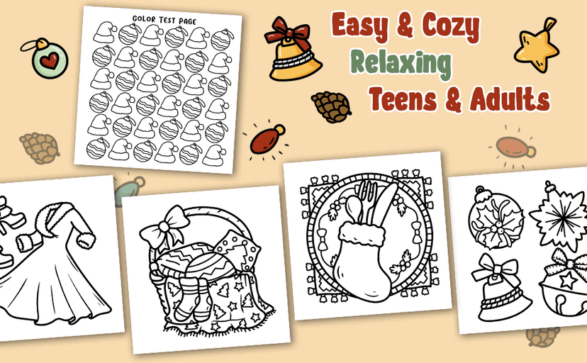 Cozy Girl Christmas Coloring Book: Bold and Easy Designs for Adults & Teens (Cozy Girl Series)