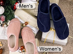LongBay Men's Memory Foam Diabetic Slippers Comfy Warm Plush Fleece Arthritis Edema Swollen House Shoes