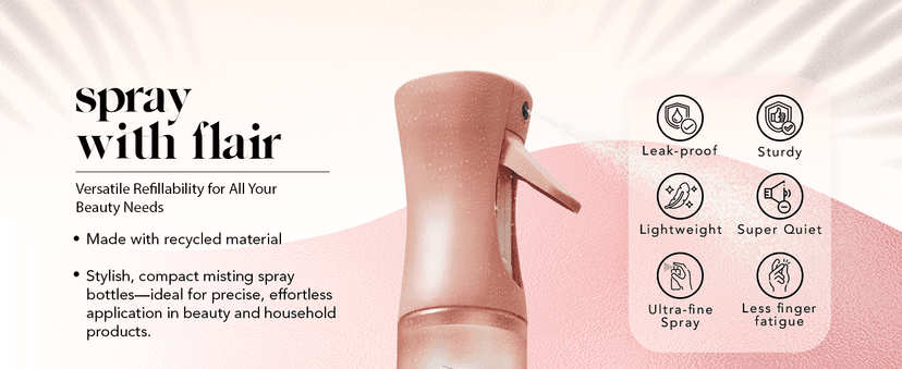 Kitsch Continuous Spray Bottle for Hair – Fine Mist Water Mister & Water Spray Bottle – Recycled Hair Spray Bottle – Spray Bottles for Cleaning, Styling, Plants & More – Terracotta, 150ml