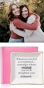 Sister Gifts Trinket Jewelry Dish- Side by side or miles apart, sisters are always close at heart, Sisters Birthday Gifts Mother's Day Valentines Christmas Gift for Sister from Sister