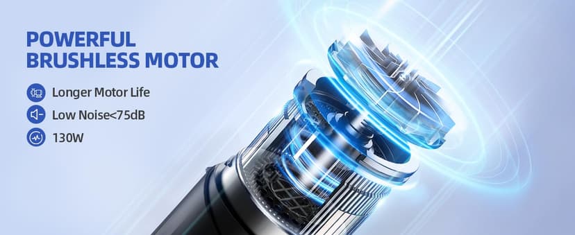 Car Vacuum Portable Cordless, 18000Pa 2 in 1 Vacuum Cleaner&Air Duster, 130W Brushless Motor Handheld Vacuum Cordless with 7800mAh Battery, LED Light, Multi-Nozzles for Car, Home, Office, Pet