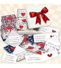 60 Love Notes For Him Her - Anniversary Card Long Distance Relationship Gifts For Boyfriend Girlfriend, Cute Couple Gifts For Valentines, Birthday, Mini Envelope Lunch Notes For Husband Wife