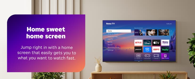 Roku Smart TV 2025 – 50-Inch Select Series, 4K HDR TV – RokuTV with Enhanced Voice Remote – Flat Screen LED Television with Wi-Fi for Streaming Live Local News, Sports, Family Entertainment