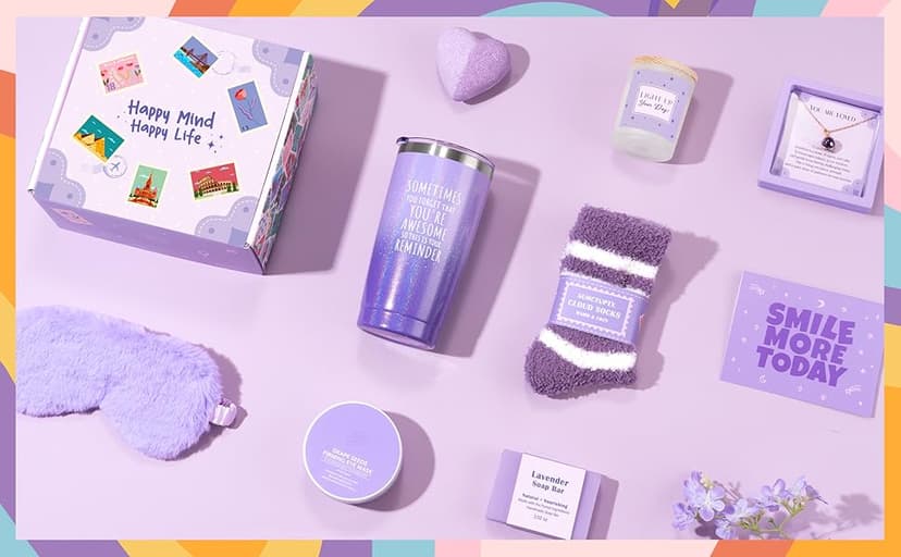 Gift Baskets for Women, 9pcs Unique Happy Birthday Gifts for Women, Best Mothers Day Christmas Gifts Get Well Soon Basket Appreciation Ideas Box w/Tumbler Her Mom Sister Friend Friendship Teacher