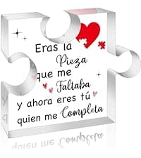 Yopyame Romantic Gifts for Him - Engraved Acrylic Block Puzzle Spanish Romantic Gifts Christmas Gift to My Man Anniversary Valentine's Day Acrylic Keepsake Paperweight Gift for Him Boyfriend Husband