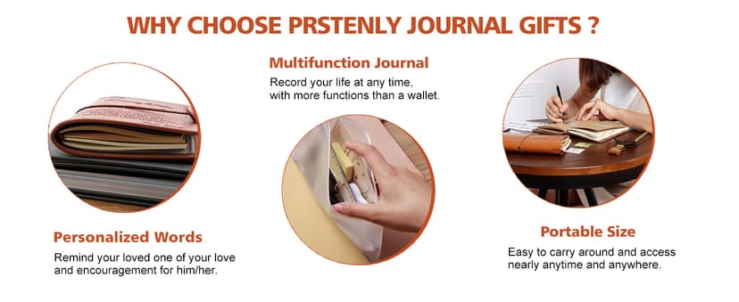 PRSTENLY Sisters Gifts from Sister Leather Journal, To My Sister Gifts 140 Page Refillable Notebooks, Graduation Mothers Day Valentines Day Christmas Gifts for Sister from Sister Brother