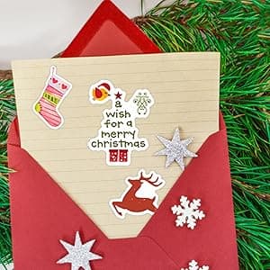 100PCS Christmas Theme Stickers, Non-Repeating Vinyl Waterproof Holiday Stickers, Holiday Gifts for Kids and Teens, Xmas Party Favorite, Stocking Stuffers for Kids Toddlers Teens Boys Girls