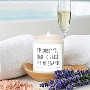 Gifts for Mother in Law, Funny Mom Dad Candles, Mother's Day Father's Day Gift for Parents in-Laws, 9OZ Lavender Soy Scented Candles for Women, Unique Christmas Birthday Gifts Valentines Day