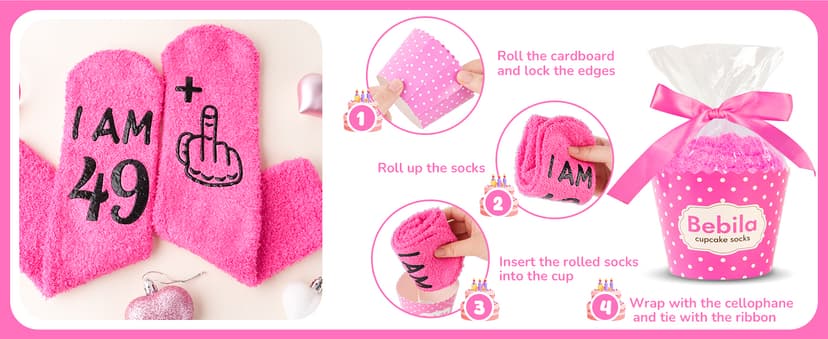 Bebila Birthday Gifts for Women Funny Socks for 30 40 50 60 70 Year Old Woman Birthday Gifts for Mom Sister Wife Friends
