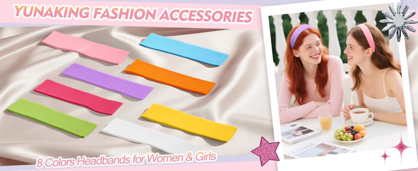 8 Pcs Headbands for Women Girls: Stocking Stuffers Gift for Her Fashion Neon Hair Accessories Head Bands for Women Stretchy Soft hairband Valentines Day Gf Christmas Gifts Easter Basket Stuffers