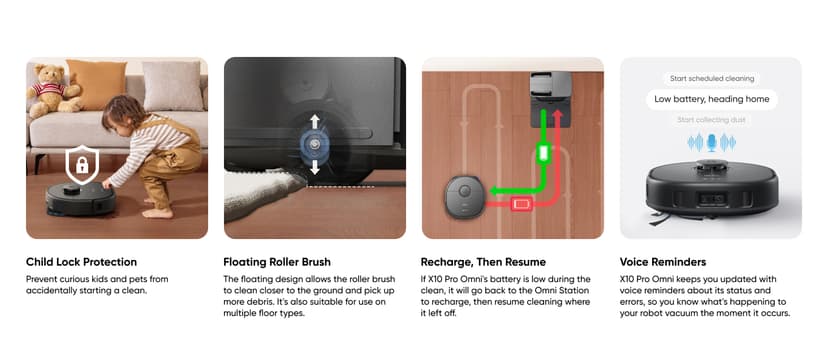 eufy X10 Pro Omni Robot Vacuum and Mop Combo, Incredible Suction, Dual Mops with 12 mm Auto-Lift and Carpet Detection, AI Obstacle Avoidance, Auto Mop Washing&Drying, Self-Emptying, Self-Refilling