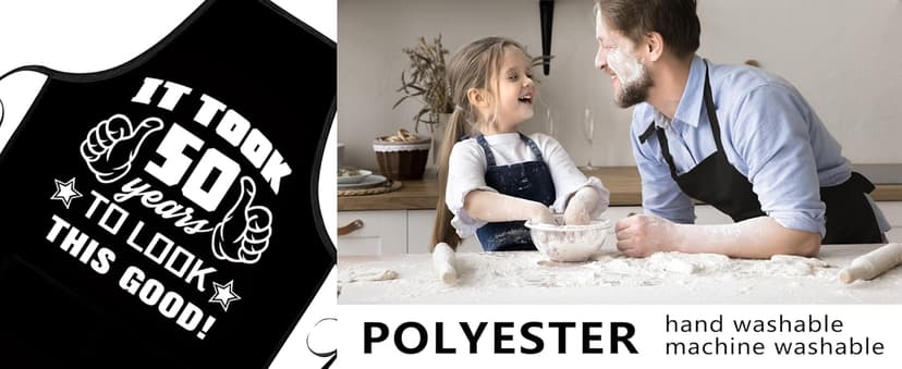 30th 50th 60th 70th Birthday Gifts for Men, Apron Gifts for Husband Wife Friends, Kitchen Chef Aprons with 2 Pockets