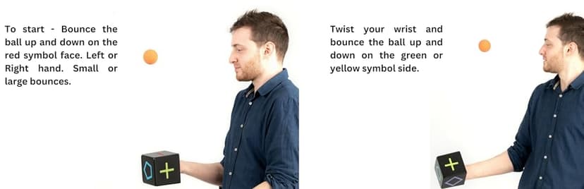 KOMBOID Ball Bouncing Skill Game for Teenagers and Adults. 12+ Years Old. Cube X 1, Single Cube, 2 Balls.