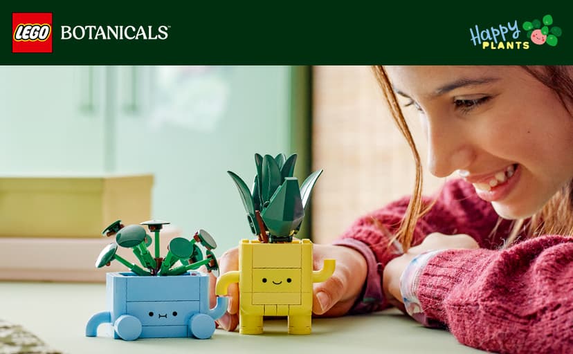 LEGO Botanicals Happy Plants Building Toys - Bedroom or Dorm Room Decor for Girls, Boys, & Adults, Desk or Shelf Display - Birthday Gift Ideas for Kids, Ages 9+ - 10349