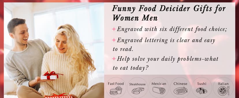 Him Her Couple Gifts for Boyfriend Girlfriend Food Decider 11th Anniversary Steel Date Night Gifts for Husband Wife for Wedding Christmas Valentines Birthday for Women Men