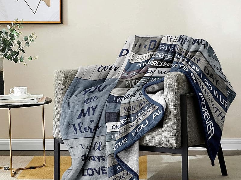 Yamco Dad Birthday Gifts Blanket - Dad Gifts from Daughter Christmas 60"x50" Blankets - Father Birthday Gifts for Dads Who Wants Nothing - Fathers Day Presents from Son - Best Daddy Ever Gift Ideas