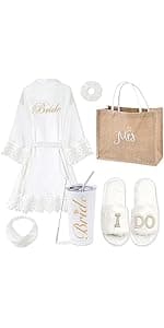 EPLAZA Women's One Size Silver Rhinestones Bride Bridesmaid Short Satin Robes for Wedding Party Getting Ready