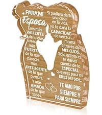 Yopyame Romantic Gifts for Him - Engraved Acrylic Block Puzzle Spanish Romantic Gifts Christmas Gift to My Man Anniversary Valentine's Day Acrylic Keepsake Paperweight Gift for Him Boyfriend Husband