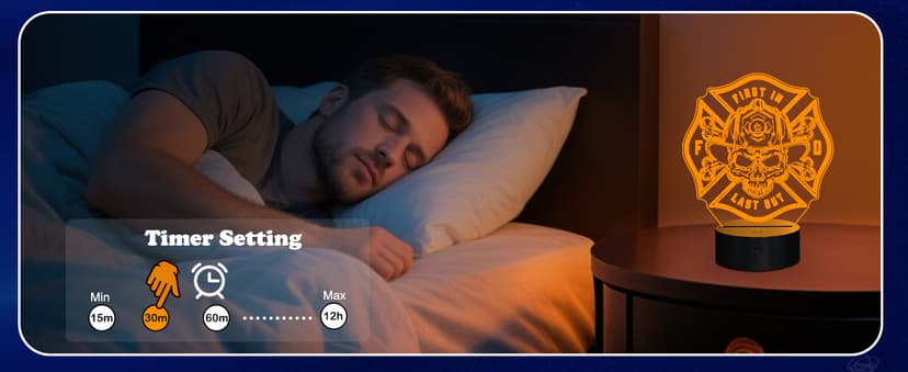 Firefighter Gifts, Fire Fighter Gifts Men, Fireman Night Light with 16 Colors Changing & Timer & Dimmer, Creative Gifts for Birthday, Father's Day, Graduation, Thank you, Xmas for Firefighter, Women